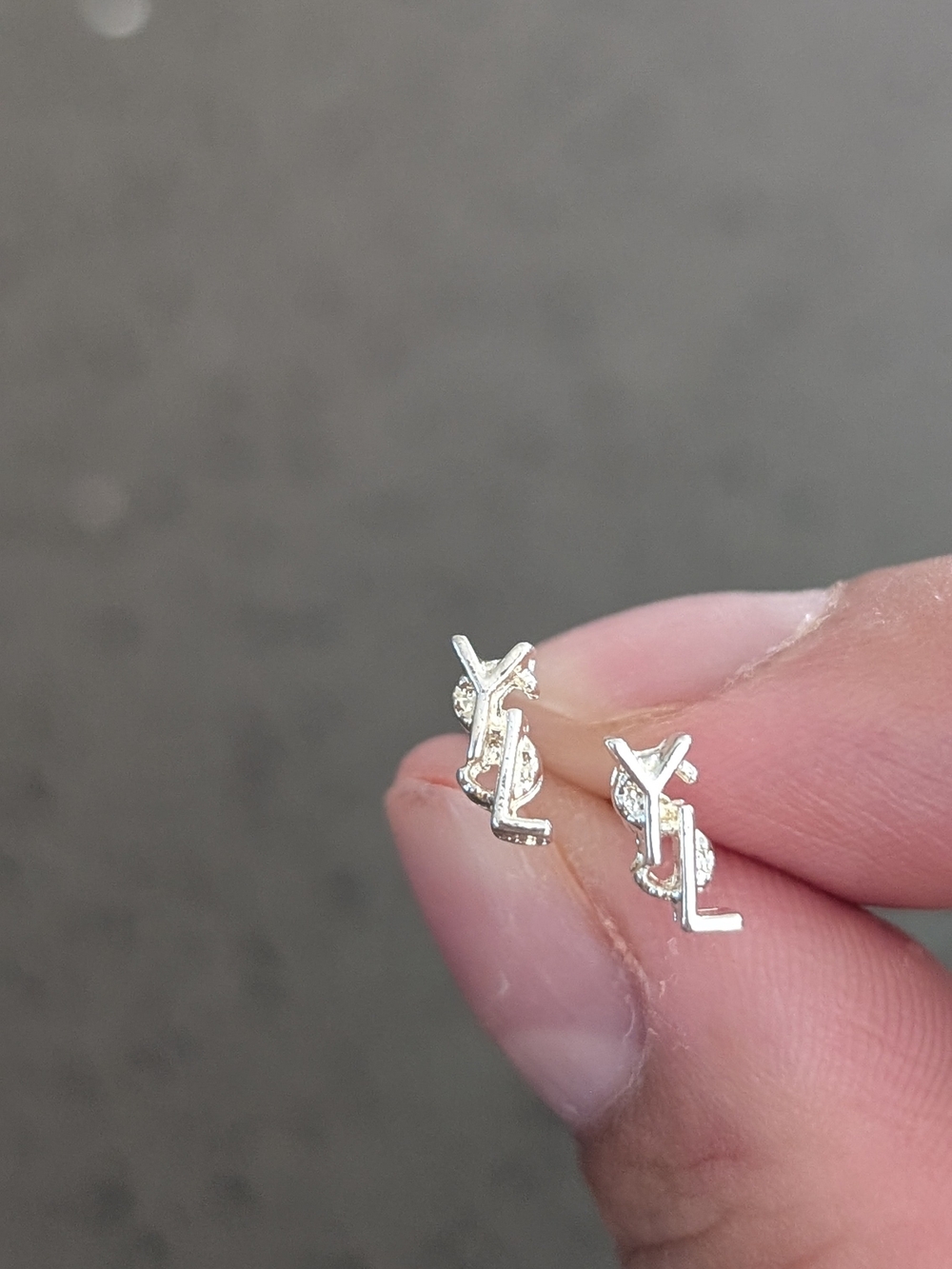 Silver Logo Stud Earrings - Women Jewelry